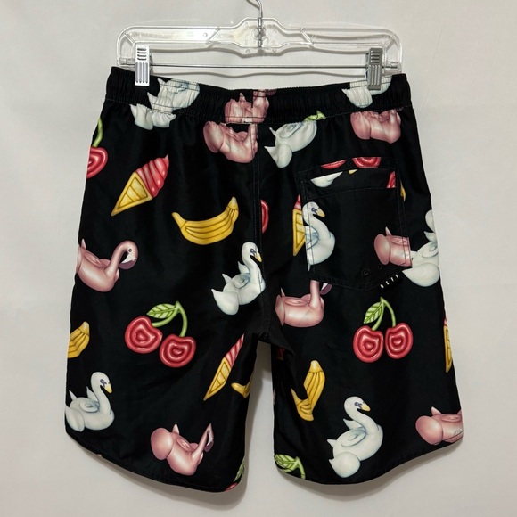 NEFF Hot Tub Board Shorts Swim Trunks Men’s Small Flamingo Fruit Black NWT - Picture 2 of 10